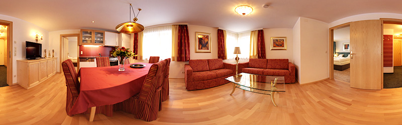 Panoramafoto Pension Grissemann - Appartement und Zimmer in Lech am Arlberg